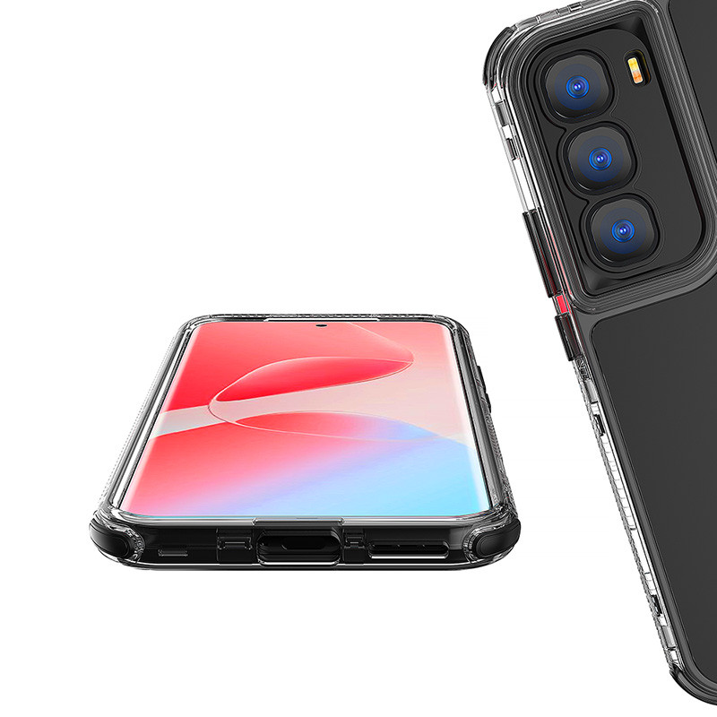 Dành Cho Infinix Hot 60 Pro + 4G X6886 Ốp Lưng Trong Suốt Khung Trước Acrylic Silicon Cứng Chống Sốc
