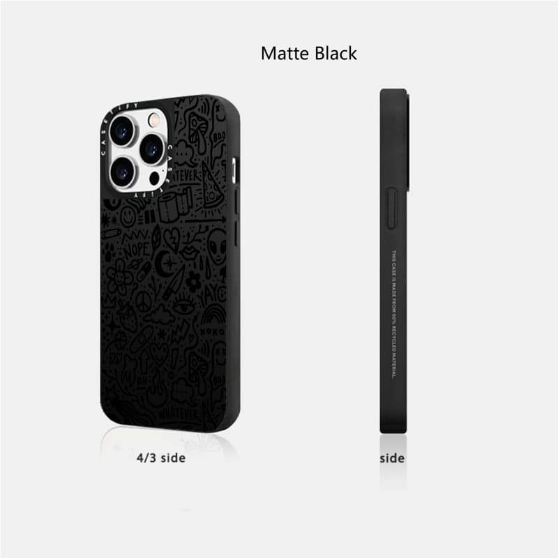CASECASE X Dù Ốp Lưng Đen & Bạc Gương Hút Từ Tính IPhone Dành Cho IPhone 17 Air 16 15 14 13 12 Pro Max Plus Ốp Lưng Cứng Có Hộp Khắc Logo