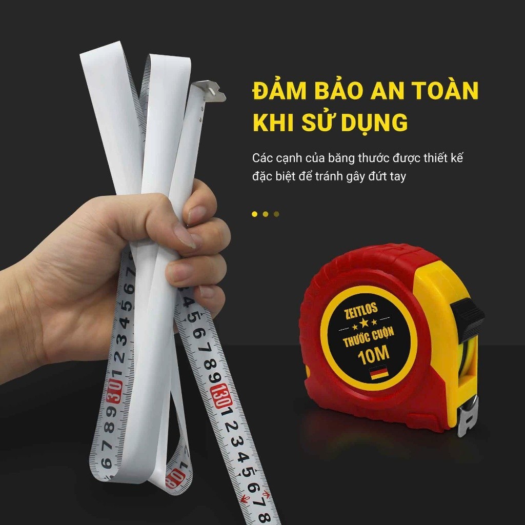Thước cuộn, thước mét 5M-7.5M-10M Mỹ Linh loại một mặt có khóa, vỏ nhựa ABS chắc chắn, tiện lợi