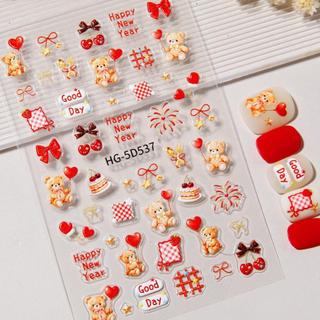 Móng Tay Nghệ Thuật Năm Mới Pony Miếng Dán Móng Tay Năm Ngựa Lễ Hội Mùa Xuân Fortune Koi 5D Dập Nổi Decal Sinh Viên Nữ Trang Trí Móng Tay Dụng Cụ Làm Móng Tay Cho Tiệm Móng Tay