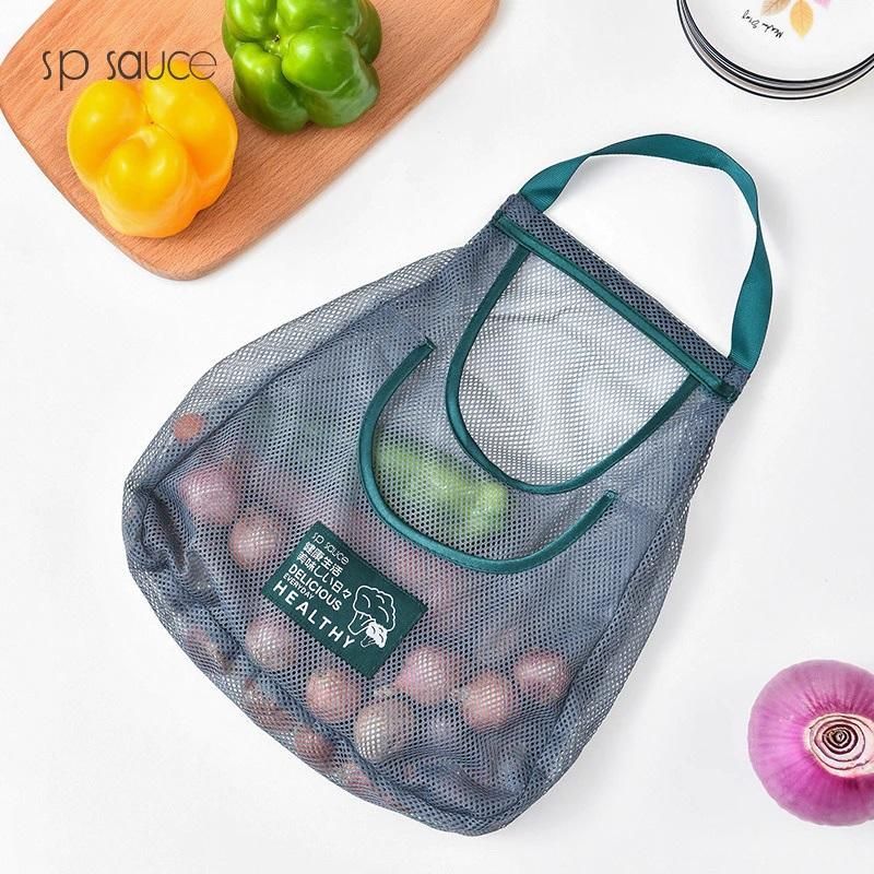 [Tặng Móc Treo] Túi Lưới 2 Ngăn Đa Năng Đựng Đồ Khô Treo Nhà Bếp, Túi Lưới Đựng Bảo Quản Hành Tỏi Ớt Rau Củ Quả