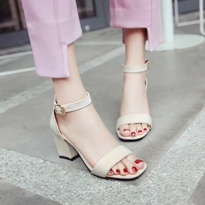 VNJXXXY34-39 Kích Thước Da Lộn Miệng Cá Mờ Mũi Mở Giày Sandal Thời Trang Phù Hợp Với Tất Cả Các Trận Đấu Hàng Ngày Thoải Mái Ngón Chân Tròn Dày Dây Đeo Khóa Phẳng Dép Đi Làm