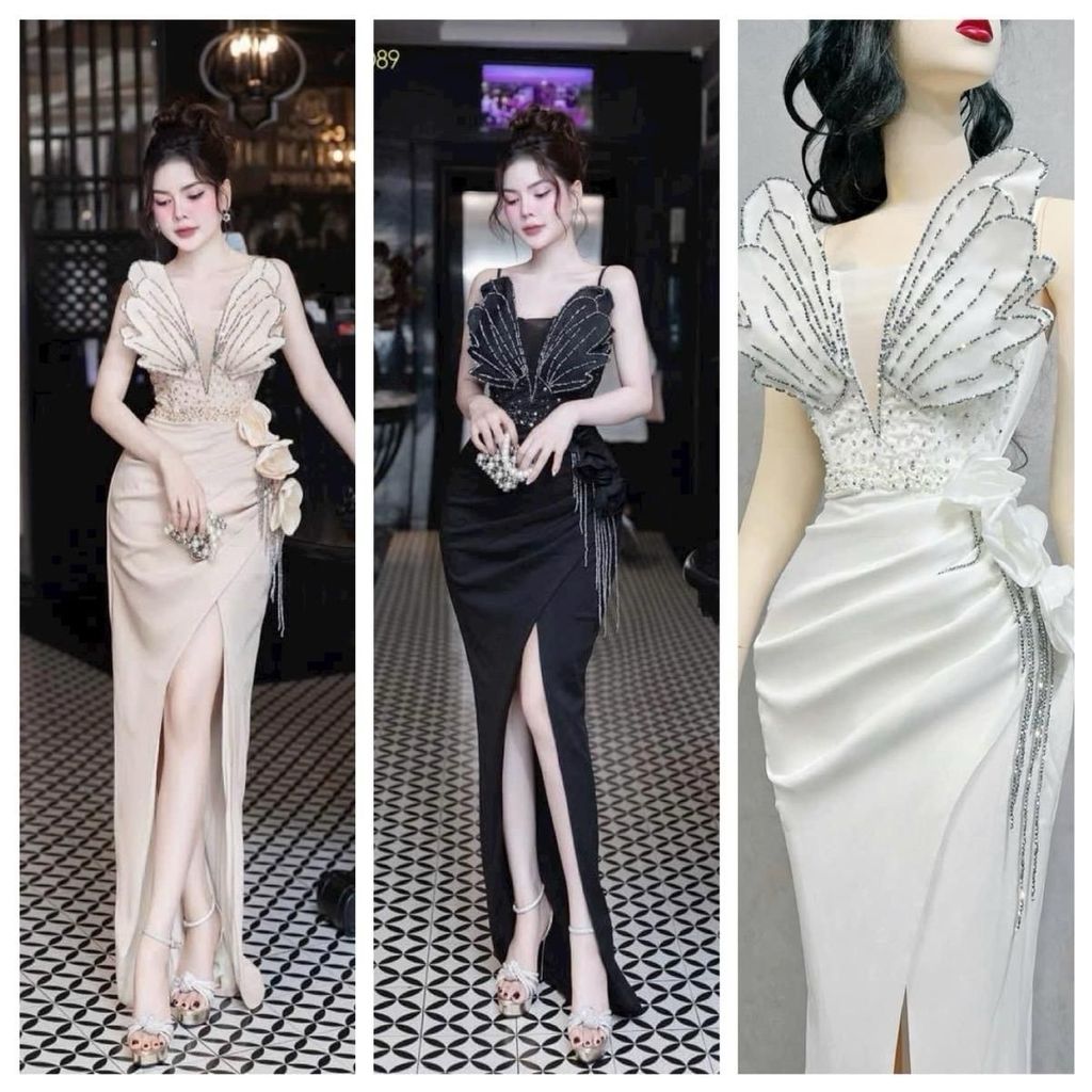 SIZE>68KG ĐẦM BODY CÚP NGỰC ĐÍNH HOA EO XINH XẮN Dress Women Nữ Cup