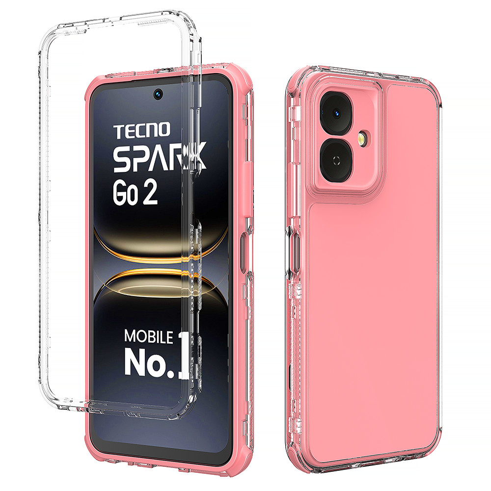 360 3 trong 1° Bảo vệ hoàn toàn cho Tecno POP 10 4G / INFINIX SMART 10 / SPARK GO 2 Vỏ điện thoại chống sốc trong suốt Vỏ bọc thiết kế cản chống sốc