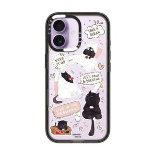 CASECASE X Mèo Đen Tự Bảo Trì Cạnh Đen Trong Suốt Cứng Hút Từ Tính Tác Động Cho Apple IPhone 12 13 14 15 16 17 Pro Max Air Plus Có Hộp