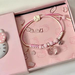 520 Quà tặng ngày lễ tình nhân cho bạn bè nam nữ vòng tay Hello Kitty, cặp đôi bạn gái có thể điều chỉnh dây tay
