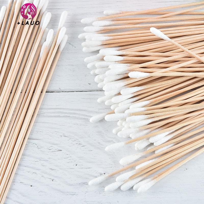 Springevenstar 100 chiếc tăm bông y tế 6 '' tay cầm bằng gỗ dài chắc chắn bông bôi tăm q-tip Springevenstar