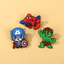 YT4 Marvel Avengers Người Nhện Captain America Hulk Hoạt Hình Dễ Thương Chibi Men Pin Kim Loại Trâm Huy Hiệu