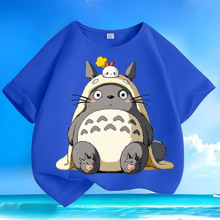 Áo thun cổ tròn mỏng, in hình hoạt hình Totoro dễ thương, kiểu dáng thoải mái, thoáng khí, dành cho bé gái.