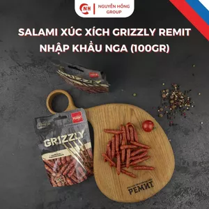 Salami que hun khói Grizzly 100g , xúc xích ăn liền Nga Ăn Vặt Food Thức Ăn