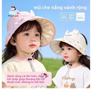 Mũ chống nắng Kuromi cho bé gái – mũ vành rộng dễ thương điều chỉnh size thoáng khí đi chơi hè