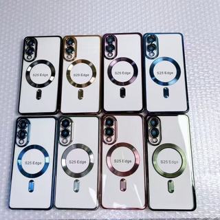 Ốp lưng Samsung Galaxy chống sốc hỗ trợ sạc từ tính mạ viền bảo vệ camera cho S24 S25 S26 Ultra Plus