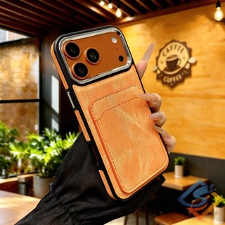 【 Vải Denim + Hộp đựng thẻ 】 Ốp lưng mờ sang trọng cho iPhone 17 ProMax 16 15 14 13 12 Pro Max Tích hợp khe cắm ví chống sốc chống rơi