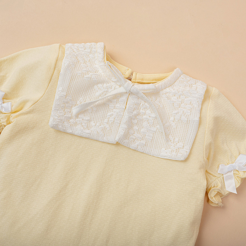 Body chip bé gái phối cổ ren kèm mũ chất Tencel thông hơi kháng khuẩn cho bé - Bodysuit unbee