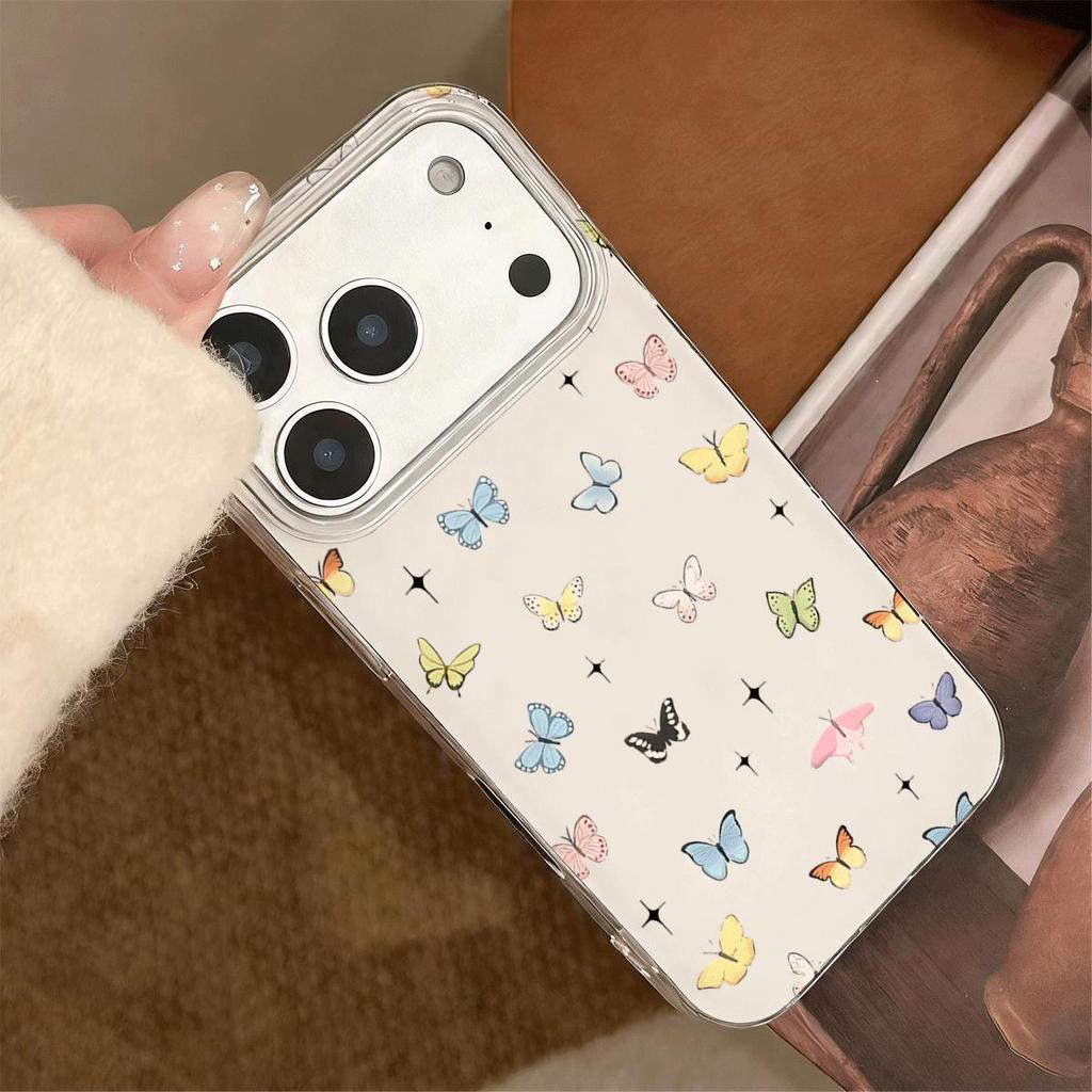 Màu bướm nhảy múa cho 16 trường hợp iPhone 17Air hai lớp 14/13/11Pro