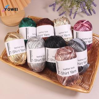 YOWEI 40M / Cuộn Giả Da Sáng Bóng Móc Sợi Vải Đan Sợi DIY Tay Đan Sợi Bóng Cho Túi nket Đệm VN