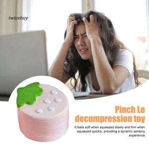 Quả bóng căng thẳng trái cây dễ thương Dâu tây thực tế Đồ chơi bóp Pu tăng chậm – Fidget giảm căng thẳng mềm mại dành cho người lớn Học sinh Tiện ích giải nén trái cây dễ thương để thư giãn