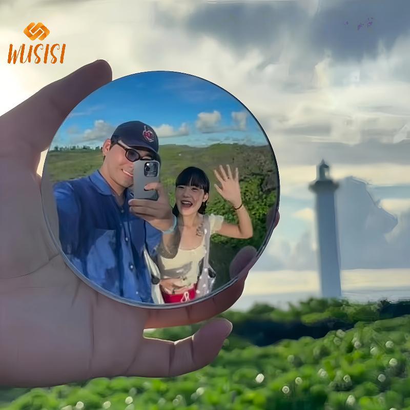 [WUSISI] Gương chiếu hậu hình tròn Mini cầm tay Trang điểm Selfie Đạo cụ chụp ảnh Ví Friendlypact để sử dụng mỹ phẩm ngoài trời MỚI