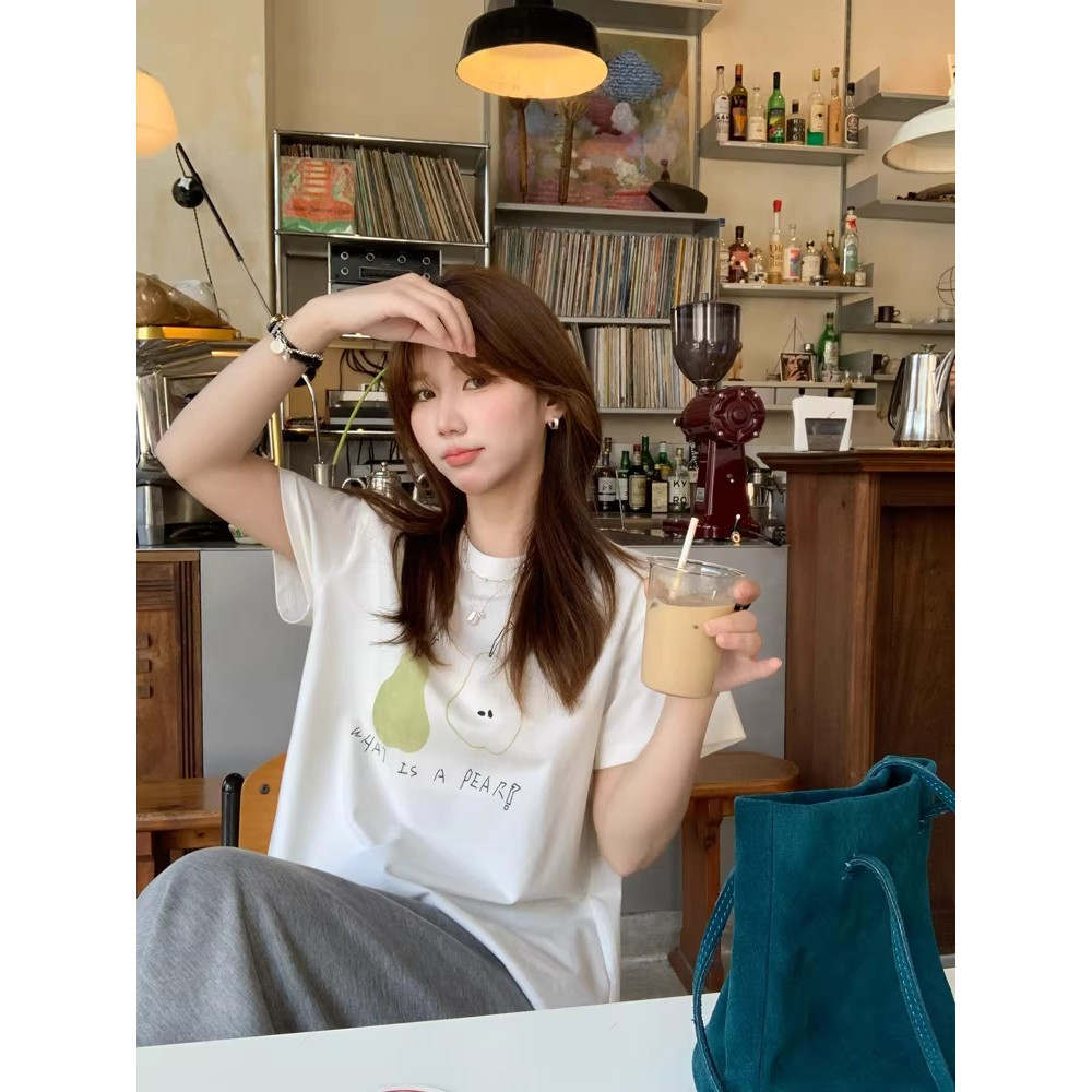 SUXI Áo Thun Ngắn Tay In Họa Tiết Dễ Thương Cho Nữ Mùa Hè 260408