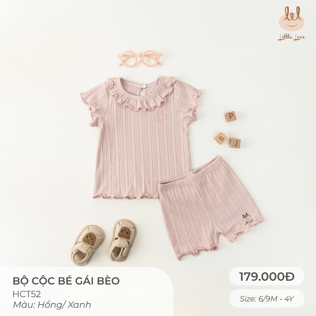 BỘ CỘC BÉ GÁI BÈO  [ SIÊU MỀM, MÁT, MỊN CO DÃN VÀ THẤM HÚT TỐT] SZ 6/9M - 4Y (HCT52)