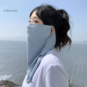 Bảo vệ mặt và cổ gaiter lụa có lưới thoáng khí, chống nắng với móc tai đàn hồi