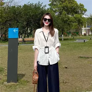 Áo sơ mi móc mỏng màu trắng - Thời trang hiện đại, sang trọng cho mùa hè