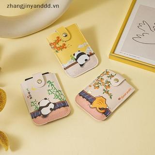 # yanddd # Ví đựng thẻ Mini che giấu nhiều lớp hoạt hình RFID Bloing Loại kéo thẻ ID 4 thẻ Nhà thơ Ví da PU.