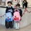 Phong Cách Mới Phong Cách Phương Tây Kẻ Sọc Ba Lô Hoạt Hình Chó Con Dễ Thương Bé Trai Bé Gái Ba Lô Nhỏ Apple Mặt Dây Chuyền Dung Tích Lớn Trẻ Em Túi Đi Học