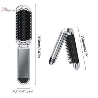 Cappuvini Bàn Chải Tóc Mini Gấp Massage Lược Đầu Massage Chống Tĩnh Điện Di Động Du Lịch Chải Tóc Cô Gái Lược Tóc Có Gương Đẹp