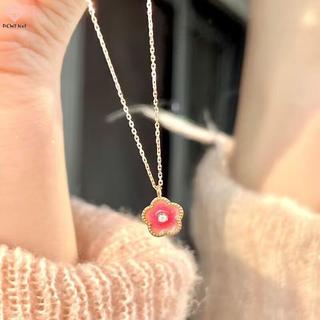 Mặt dây chuyền hoa hồng zircon sáng bóng, xích xương đòn - Quà tặng thời trang cho nữ