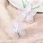 Bông tai đinh tán cánh hoa PYCOU, Phụ kiện trang sức Bông tai hình học bằng vải ngọc trai, Bông tai thời trang nữ lưới hoa lớn