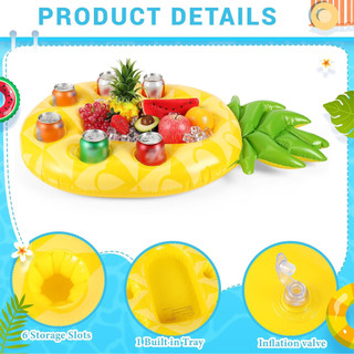HQ2 - Bóng bơm hơi cho tiệc hồ bơi mùa hè, bộ khay và đế lót cốc QH1