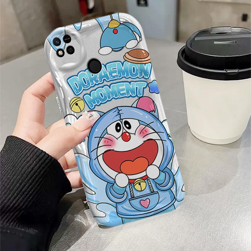Ốp Silicon Hoạt Hình Cho Redmi 9C 10A 3D Sóng Mềm Ốp lưng Doremon Chống Sốc