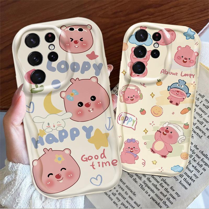 Thích Hợp Cho Samsung S20 S21 S22 S23 S24 S25 S26 + FE Plus Ultra 3D Bảo Vệ TPU Mềm Hoạt Hình Dễ Thương Loopy Vỏ Điện Thoại Chống Sốc