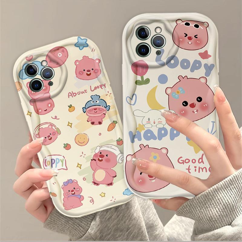 Thích Hợp Cho iPhone 17 16 15 14 13 12 11 Pro Max Plus 17 AIR 3D Wave Soft TPU Hoạt Hình Dễ Thương Loopy Vỏ Điện Thoại Chống Sốc