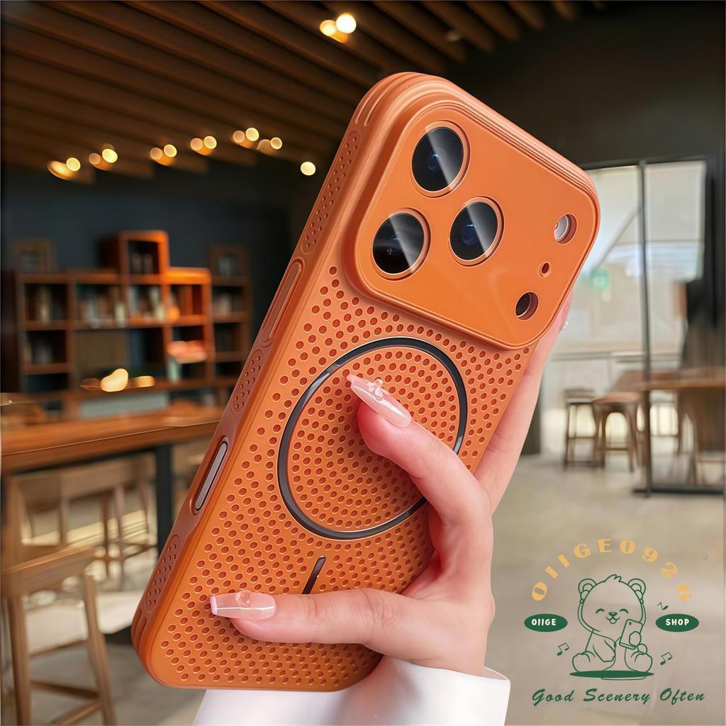 【 Ốp lưng iPhone17 】 Vỏ lưới tản nhiệt mờ Vỏ điện thoại từ tính iPhone17 Pro Max 16 15 14 13 cho vỏ iPhone Vỏ mềm silicon TPU chống sốc
