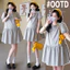 Váy bà bầu phong cách Hàn Quốc hè, in chấm bi bằng cotton nguyên chất