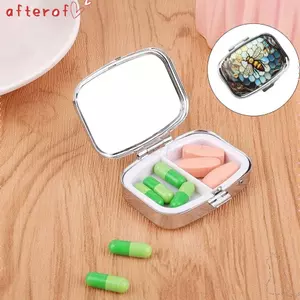 Hộp đựng thuốc AFTEROF, Viên thuốc đa chức năng di động cho ví, Hộp đựng thuốc kim loại bền màu đáng yêu Du lịch