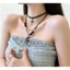 Tính khí cổ điển Gothic với mặt trăng đỏ và hạt da, dây chuyền thời trang cho nữ