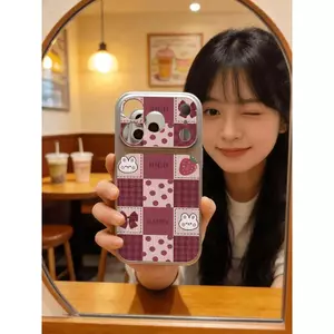 Thỏ sọc đỏ cho trường hợp iPhone 17promax iPhone 16/15/14 chống rơi 13/12pro