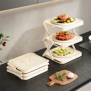 Giá đỡ phục vụ 3 tầng dễ lau chùi để làm bánh sandwich, bánh & phô mai