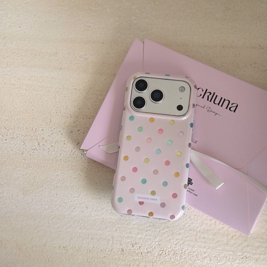 Ốp điện thoại chấm bi đầy màu sắc cho IPhone 17 Pro Max 17 16 15 14 13 Vỏ điện thoại chống rơi W2QI