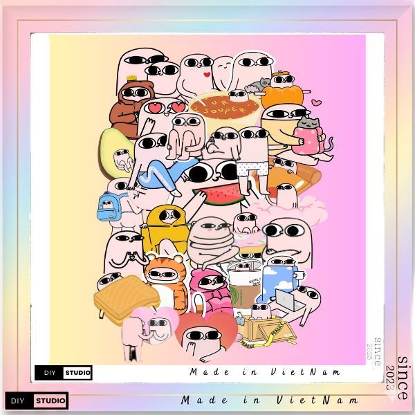 60 Sticker Ketnipz  hộp bút cặp vở điện thoại laptop mũ bảo hiểm