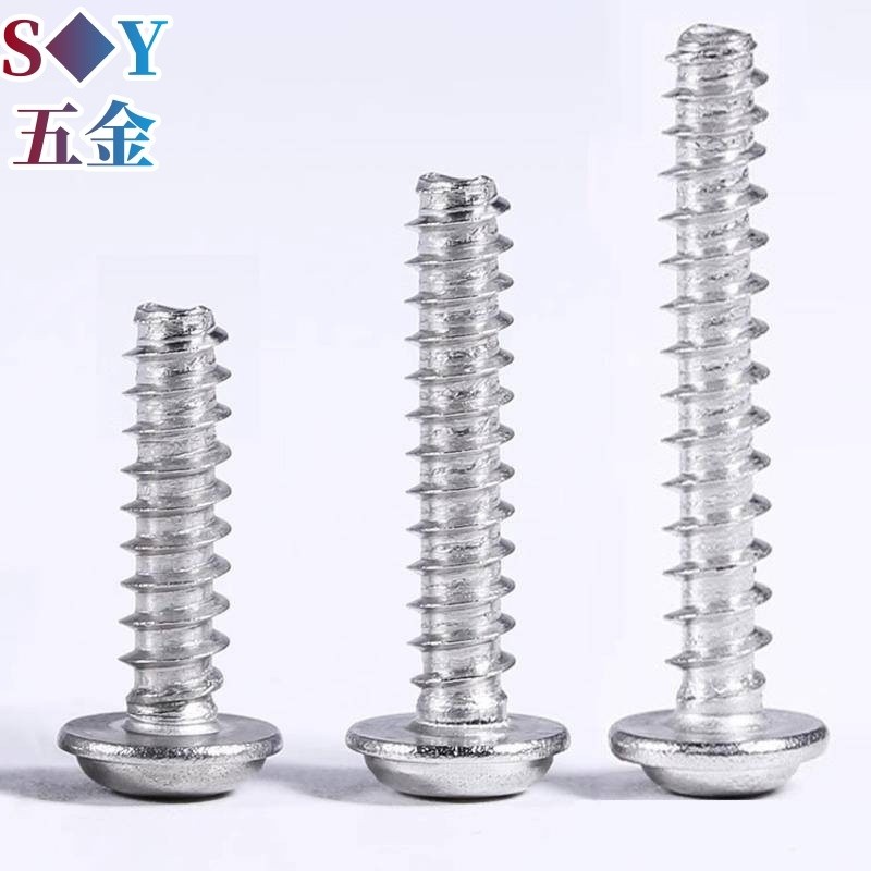 (((M3 M4) Đầu tròn Phillips bằng thép không gỉ / thép carbon 304 có miếng đệm Đầu chảo vít tự bắt đuôi phẳng Meson Thép carbon mạ kẽm màu đen Tự mạ niken @ -