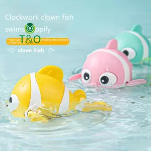 Đồ chơi tắm trẻ em hình chú hề dễ thương Đồ chơi tắm cho trẻ mới biết đi Dây chuyền bơi Đồ chơi tắm cho bé Động vật dễ thương Làm dịu đồ chơi nước Quà tặng trẻ em [mới]