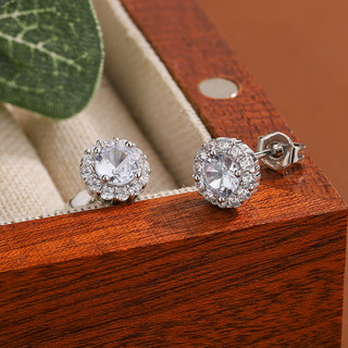 Châu Âu Mỹ ins Phong Cách Mới Tròn Full Kim Cương Siêu Flash Zircon Bông Tai Nữ