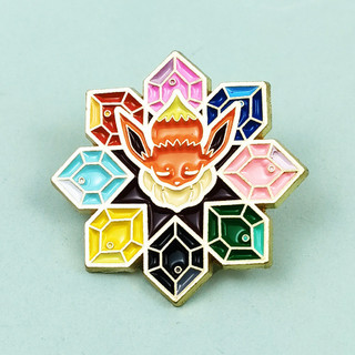 1Pc Dễ Thương Pokemon Trâm Hoạt Hình Eevee Hợp Kim Huy Hiệu Pin Phụ Kiện