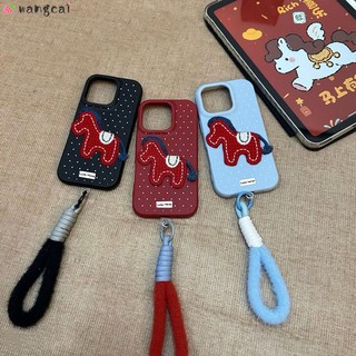 Dành Cho OnePlus 15 Ace 6 6T 5 3 2 Pro 2V OnePlus15 OnePlusAce6 Vỏ Điện Thoại 3D Stereo Có Dây Đeo Sang Trọng Lông Tơ Thêu Ngựa Mùa Đông Hoạt Hình Dễ Thương Vỏ Mềm