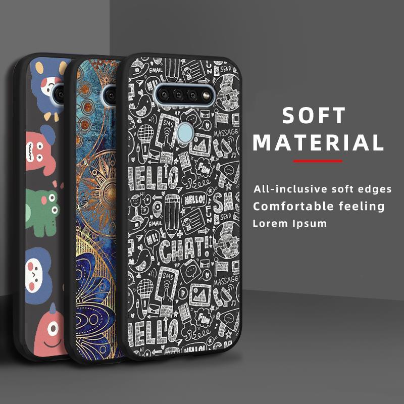 Ốp lưng silicone TPU cho LG Q51, thiết kế hoạt hình, chống nước, chống sốc, chống va đập, bảo vệ bền