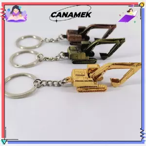 CANAMEK Hợp Kim 3D Máy Xúc Ba Chiều Móc Khóa Mặt Dây Chuyền Phụ Kiện Xe Hơi Quà Tặng CSF
